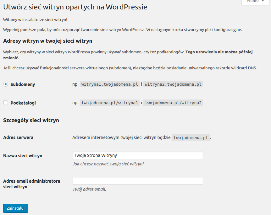 WordPress Multisite Kreator
